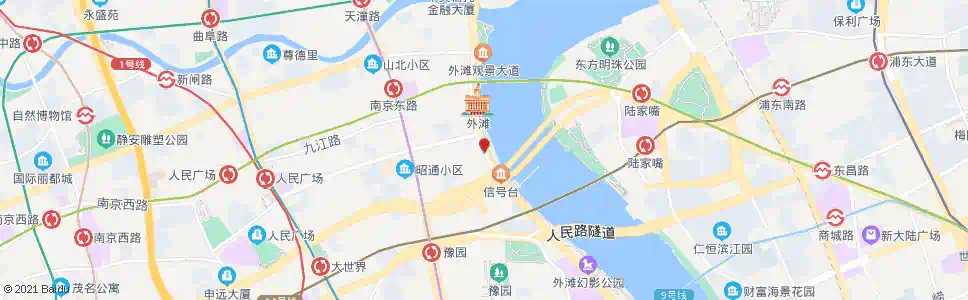 上海中山东一路广东路_公交站地图_上海公交_妙搜公交查询2025