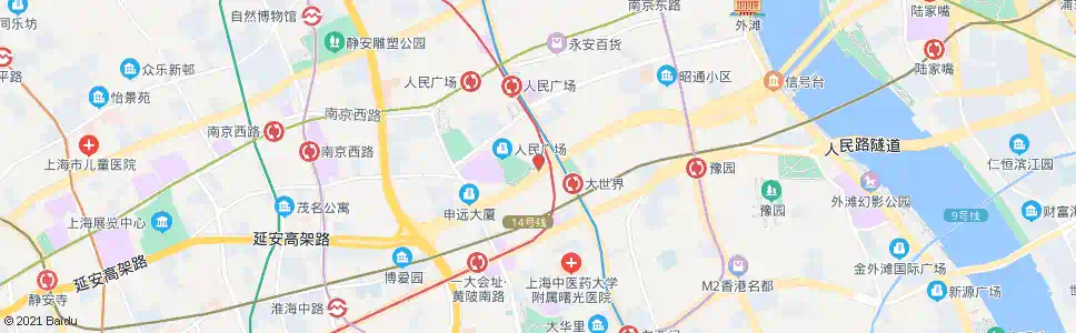 上海延安东路西藏中路_公交站地图_上海公交_妙搜公交查询2025