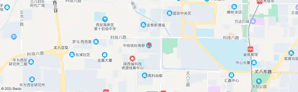 西安缤纷南郡_公交站地图_西安公交_妙搜公交查询2025