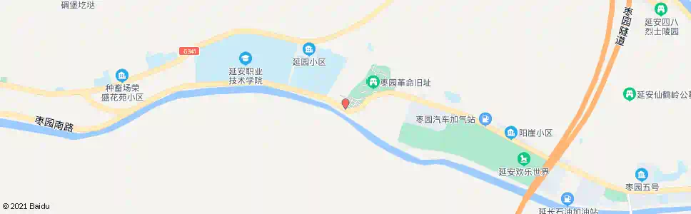 延安枣园政府_公交站地图_延安公交_妙搜公交查询2025