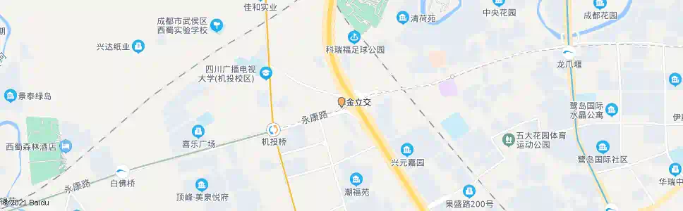 成都三环路草金立交桥北内侧_公交站地图_成都公交_妙搜公交查询2025