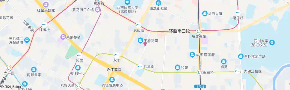 成都花园路中_公交站地图_成都公交_妙搜公交查询2025