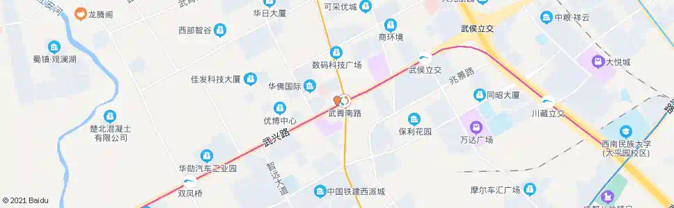 成都武青大道口_公交站地图_成都公交_妙搜公交查询2025