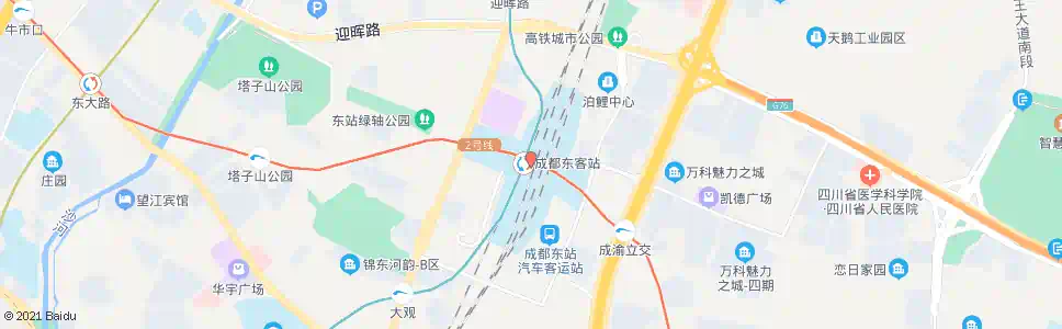 成都东光街东_公交站地图_成都公交_妙搜公交查询2025
