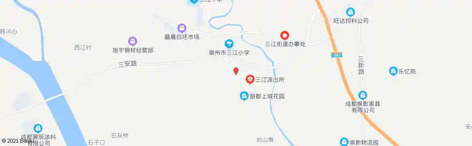 成都三江村_公交站地图_成都公交_妙搜公交查询2025