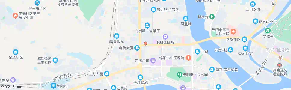 绵阳长虹国际城南站_公交站地图_绵阳公交_妙搜公交查询2025