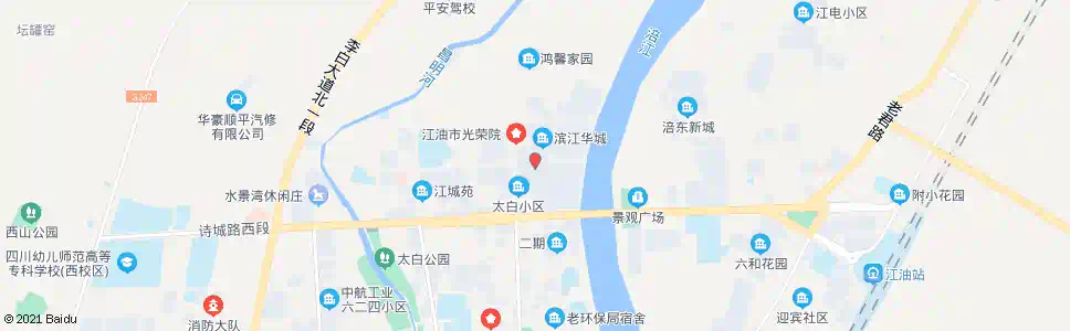 绵阳滨江华城A区_公交站地图_绵阳公交_妙搜公交查询2025