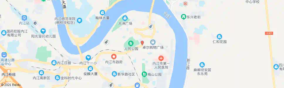 内江街心花园_公交站地图_内江公交_妙搜公交查询2025