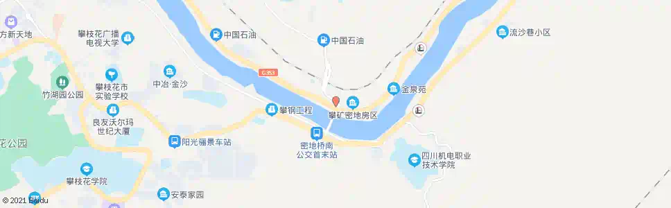 攀枝花密地大桥北_公交站地图_攀枝花公交_妙搜公交查询2025