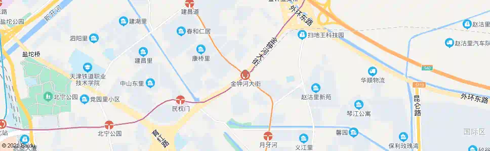 天津金钟河大街站_公交站地图_天津公交_妙搜公交查询2025