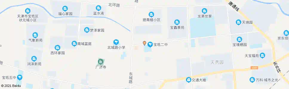 天津宝坻二中_公交站地图_天津公交_妙搜公交查询2025