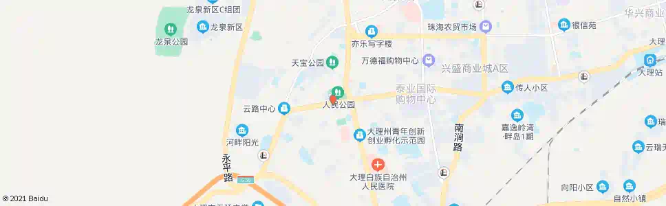 大理人民公园_公交站地图_大理公交_妙搜公交查询2025