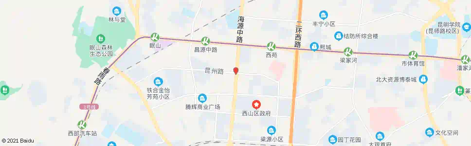 昆明海源南路口(昆州路)_公交站地图_昆明公交_妙搜公交查询2025