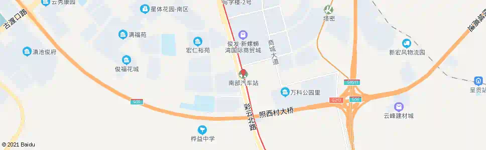 昆明南部汽车站(新螺蛳湾商英街)_公交站地图_昆明公交_妙搜公交查询2025