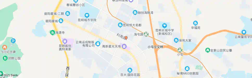 昆明高新开发区管委会(科高路)_公交站地图_昆明公交_妙搜公交查询2025