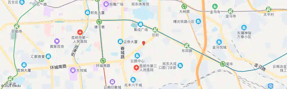 昆明民航路口(环城南路)_公交站地图_昆明公交_妙搜公交查询2025