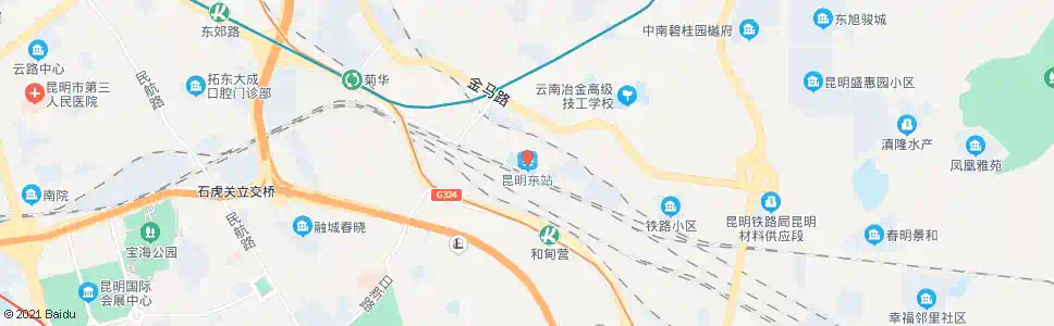 昆明东站(拓东路)_公交站地图_昆明公交_妙搜公交查询2025