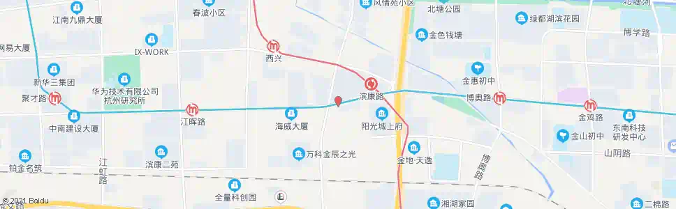 杭州西兴路滨康路口_公交站地图_杭州公交_妙搜公交查询2025