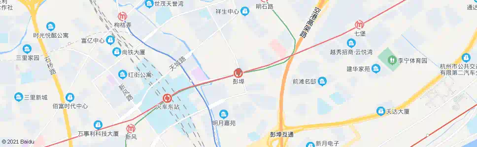 杭州彭埠(brt)_公交站地图_杭州公交_妙搜公交查询2025