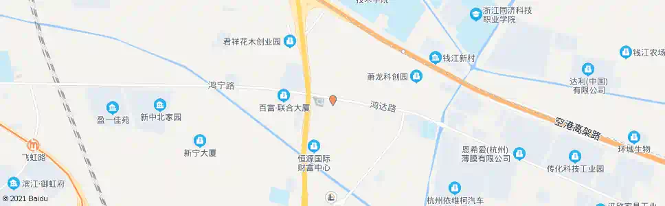 杭州二桥村(鸿宁路)_公交站地图_杭州公交_妙搜公交查询2025