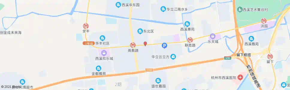 杭州五常大道高教路口_公交站地图_杭州公交_妙搜公交查询2025