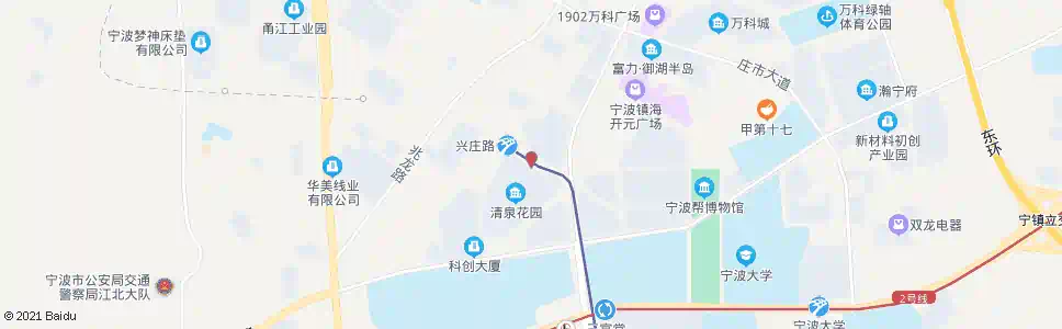 宁波清泉花园北大门_公交站地图_宁波公交_妙搜公交查询2025