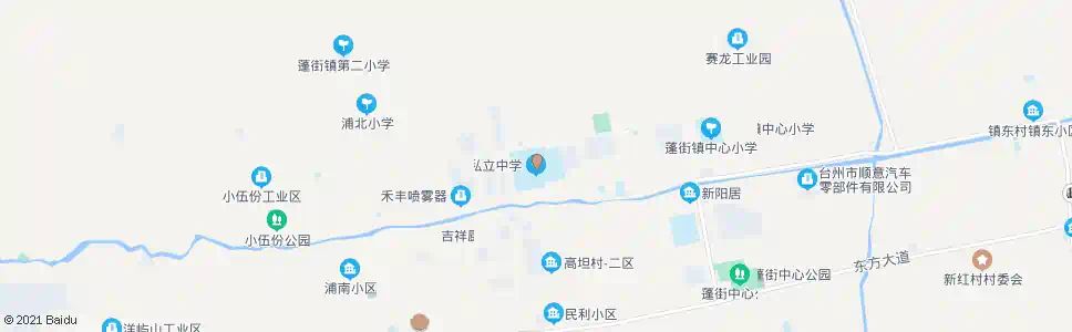 台州蓬街私立中学_公交站地图_台州公交_妙搜公交查询2025